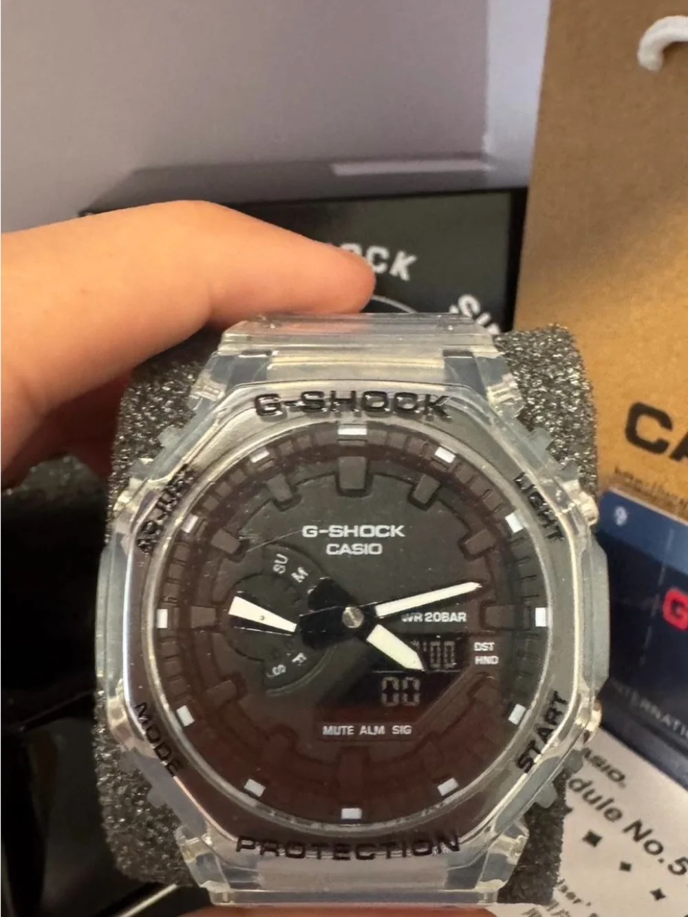 Casio G-Shock Clear with Black Face GA-2100-1A1